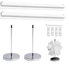 2pcs Tab Grabber No Drill Kitchen Order Holder with 2 Ticket Spike Wall-Mounted Ticket Rail Rack for Tabs Papers 30cm