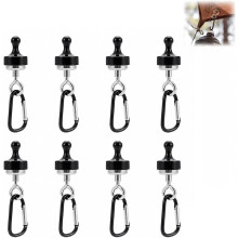 8pc Magnetic Hooks, Removable Round Magnets for Garage, Kitchen and Outdoor, Black Suction Cup Hooks