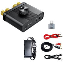 HiFi Stereo Amplifier 100W 5.4, Channel Desktop Home Car Audio AMP with Subwoofer AUX USB EU Plug