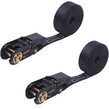 Lashing Straps with Ratchet, Pack of 2 Adjustable Lashing Straps with Clamping Lock, 10 M X 25 mm, Fastening Strap
