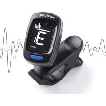 Clip- Guitar Tuner with LCD Display for Fast and Accurate Tuning. Suitable for Guitar, Ukulele, Bass, Violin Black
