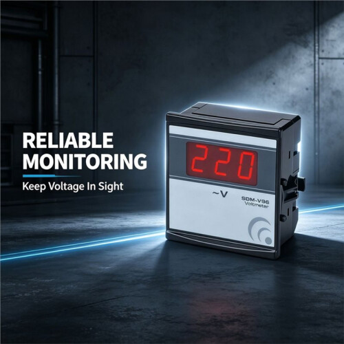 SDM-V96 Digital Voltmeter, Slim Compact, LED Panel Meter
