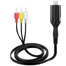 USB 2.0 RCA AV-Videocapturekaart, VHS-Naar-Digitaal-Converteradapter voor Analoge Video-Opname en Digitalisering van Oude Banden