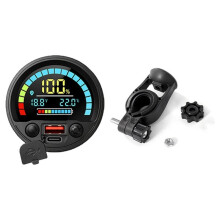 Indicador de Capacidad de Batería 8V-30V Plomo Ácido Litio LiFePO4 Voltímetro para Coche Motocicleta Medidor de Voltaje 12V 24V Manillar