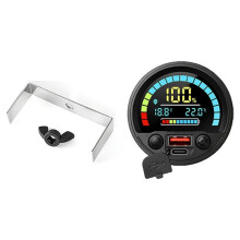 Indicateur de Capacité de Batterie 8V-30V Plomb Acide Lithium LiFePO4 Voltmètre pour Voiture et Moto Jauge de Tension 12V 24V Encapsulé