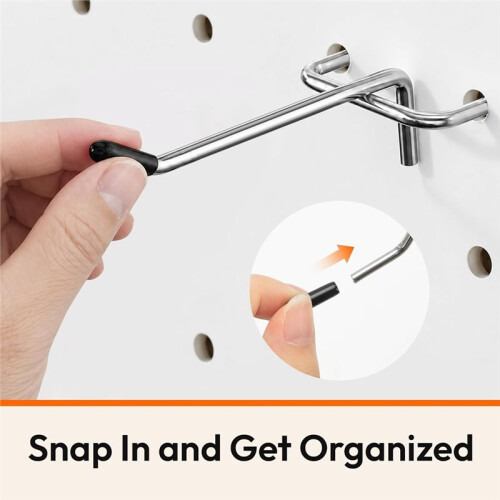 30Pcs Pegboard Hooks 4 Inch, Pegboard Organizer Hooks for Garage Workshop Tool Storage, Fit 1/8" Board