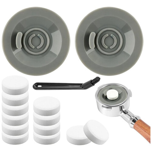 54mm Espresso Cleaning Kit Reusable Backflush Discs Cleaning Tablets Brush for   Luxe Cafe Coffee Machine