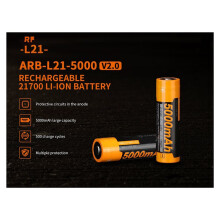 -L21-5000 V2.0 Wiederaufladbare Li-Ion-Batterie für Taschenlampe, Hochkapazitäts 5000mAh Stromzelle