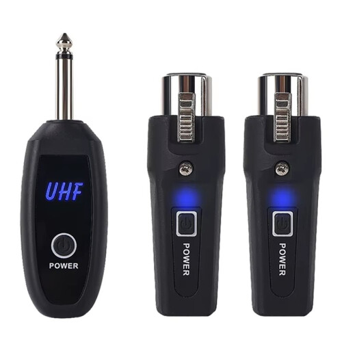 UHF Wireless Microphone Transmitter Receiver System XLR Wireless Mic Adapter Plug and  Transmission No Latency Noise