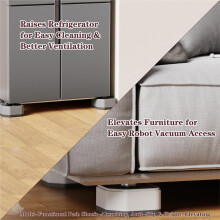 Anti Vibration Pads for Washing Machine - Heavy Duty Non-Slip Rubber Feet & Height Risers for Stability White