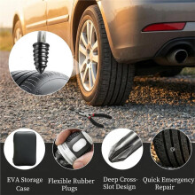 Tire Plug Kit, Screw in Tire Repair Rubber Nails Kit, Quick Self-Service Emergency Repair Patch Tool for Car Motorcycle