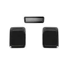 LED Tail Light Cover Third Brake Light Cover Kit for JK 2007-2017 3rd Brake Light Rear Lamp Guards Trim