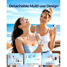 Ventilatore Portatile da Collo Senza Mani, Ventilatore Personale Indossabile, 5 Velocità, Forte Flusso D'Aria, 4000mAh, Ventilatore Ricaricabile USB