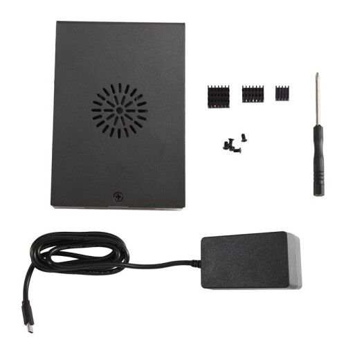 For OrangePi 4PRO Metal Case Enclosure for OrangePi 4PRO Compatible Expansion Board Fan Active Cooling EU Plug 1