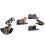4PCs Wall-Mounted Cat Shelves w/ Scratching Post, Hammock, Nest - Dark Grey 1