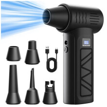 S12 Portable Handheld Air Blower,90000RPM High Speed Cordless Dust Blower with LED Light, Air Duster