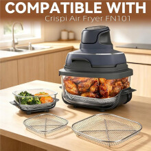 2PCS Stainless Steel Air Fryer Rack for Air Fryer FN101 Reusable Crisper Rack Even Heating for Crispy Food