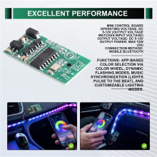 APP Controlled RGB PCBA Module Car Interior LED Ambient Light Driver Board DC5-12V
