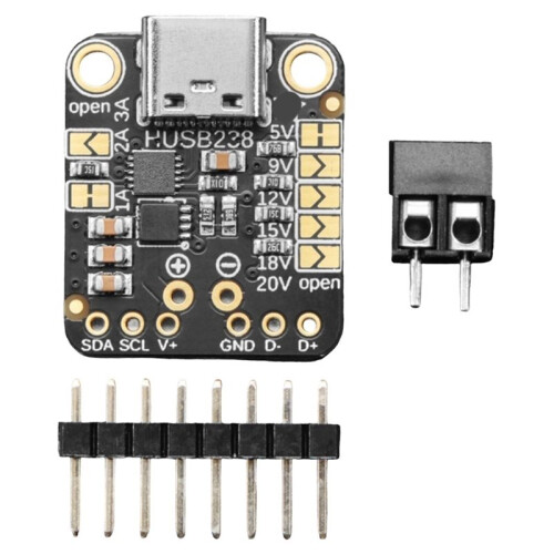 USB Type C Power Delivery Dummy Breakout Board, HUSB238 PD Trigger Module, IIC Programmable