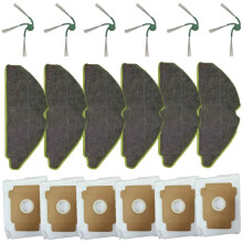 18 Piezas Piezas de Repuesto para 115 Combo/115 Combo+ Accesorios de Aspiradora Cepillos Laterales Paños de Mopa Bolsa de Polvo