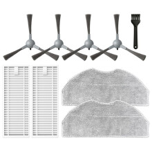 Ensemble de 9 Pièces de Brosses Latérales, Chiffons de Nettoyage et Filtres pour les Pièces D'Aspirateur pour ROPVACNIC S1/Tipdiy G90/Betboyles