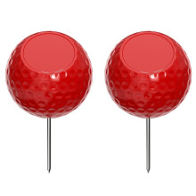 Tee Box Markers with Steel Ground Spikes, 2 Pack Sloped ABS Bodies, Secure Ground Placement, Courses