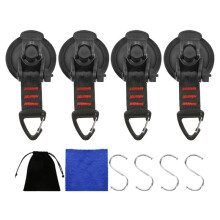 Saugnapfhaken, Robust, 4-Teilig, Unverzichtbar für Auto und Camping, Verbesserte Saugkraft Zur Befestigung An Fensterscheiben Von Wohnmobilen und