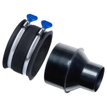 Reductor de 4" A 2-1/2" y Manguito Flexible con Abrazaderas de Manguera de Llave Azul, Accesorio de Recolección de Polvo para Manguera y Puertos de