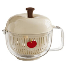 Salad Spinner Double Layer Vegetable Dryer Washer, Hand Crank Colander for Kitchen Accessories for Home, Camping Beige