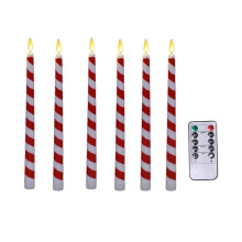 6 Piezas Velas de Navidad Sin Llama, Velas de Taper Parpadeantes A Batería LED para Centro de Mesa de Navidad Fiesta de Vacaciones