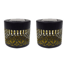 2 Pack Solenergi Mandala Lampor Soldrivna Utomhus Terrass Steg Vägglampor för Terrass, Innegård, Bakgård, Trädgårdsdekoration