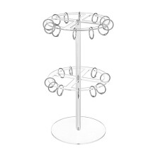 2-Tier Acryl Rotating Claw Clip Organizer Rek, Ruimtebesparend Rek-Draaiende Haarclip Houder voor Vrouwen & Meisjes