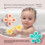 (Octopus)Infant Plastic Rotating Rattle Toy With Crab Octopus For Handeye Coordination 4