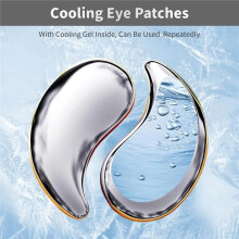 Stainless Steel Moon Shaped Under Eye Cooling Pads for Puffy Eyes, Hot Cold Compress Eye Mask, Reusable