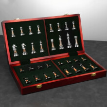 Juego de ajedrez de madera de 45 cm/17,7 pulgadas con piezas de ajedrez grandes de metal y acrílico, altura del rey 9