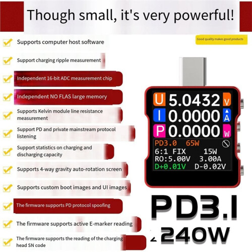 RKX3 SE Fast Charging Tester Multifunctional Instrument PD Deception Device Type-C Tester Generation  Resistance