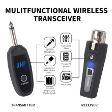 UHF Wireless Microphone Transmitter Receiver System XLR Wireless Mic Adapter Plug and Transmission No Latency Noise