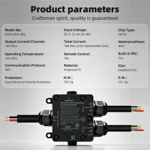 DOMRAEM 4CH IP65 Wasserdichter Digitaler WLED-Controller DC5-48V 16A 25A Austauschbare Sicherung Level Shift COB WS281X SK6812 LED