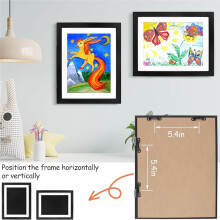 Kit com 2 Molduras de Arte Infantil, Expositor de Desenhos com Abertura Frontal 8,5x11, Comporta 100 Desenhos, Armazenamento de Artesanato e Fotos 3D