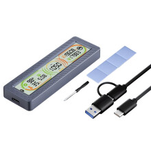 Involucro per SSD M.2 con Display Intelligente, Monitoraggio Della Salute 'SSD In Tempo Reale, USB 3.2 Gen 2 10Gbps, per Custodia SSD M.2 NVMe