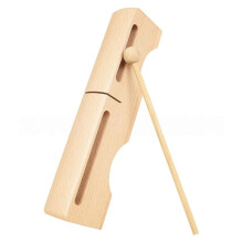 Wooden Double Rhythm Block with Mallet - Premium Hardwood Percussion Instrument for Performance