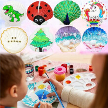 16 STK. Meeresmuscheln Jakobsmuschelschalen Natürliche Weiße Meeresmuscheln für DIY-Basteln, Gestalten, Malen, Backen, Wohndekoration (6,5-8 cm)