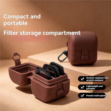 Voor Pocket 4pro Etui met 3 Vakken voor Lensfilters Schokbestendige Opbergtas voor ND UV CPL-Filter Anti-Verliesdoos voor Filters Bruin