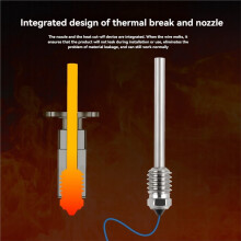 Upgrade Hotend Kit for P1S P1P X1/X1C Hot End 0.4mm Hardened Steel Nozzle(No Thermal Ceramic Heating Element)