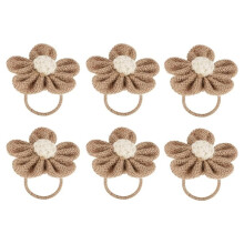 Napkin Rings Set of 6 Handmade Rustic Napkin Rings Reusable Boho Napkin Ring for Elegant Dining Table Decoration Khaki