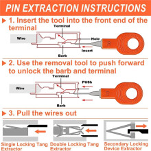 Terminal Removal Tool Kit Terminal Pin Removal Tools Terminal Connector Removal Tools for Vehicle, Motorcycle 41+1Pcs