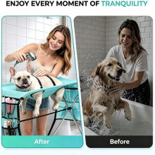 Pet Grooming Hammock with Stand, Foldable Design, Holds to 165 Lbs, Joint Protection for Dogs, Restraint Tool
