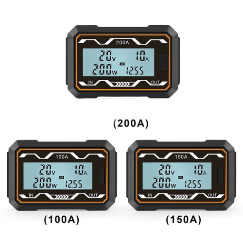 Watt Meter Power Analyzer Backlight LCD  0-60V Voltmeter Ammeter High Precision Battery Voltage Amp Meter 150A 2