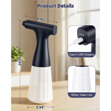 Electric Spray Bottle 500ml Continuous Spray, Adjustable Nozzle Sprayer for Cleaning, Plants, Skincare, Pets