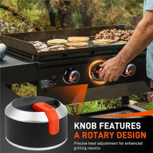 Griddle Control Knob Kit for Blackstone 2177 36 Inch Griddle, 4 Burner Knobs and Hardware Set, Grill Control Knob